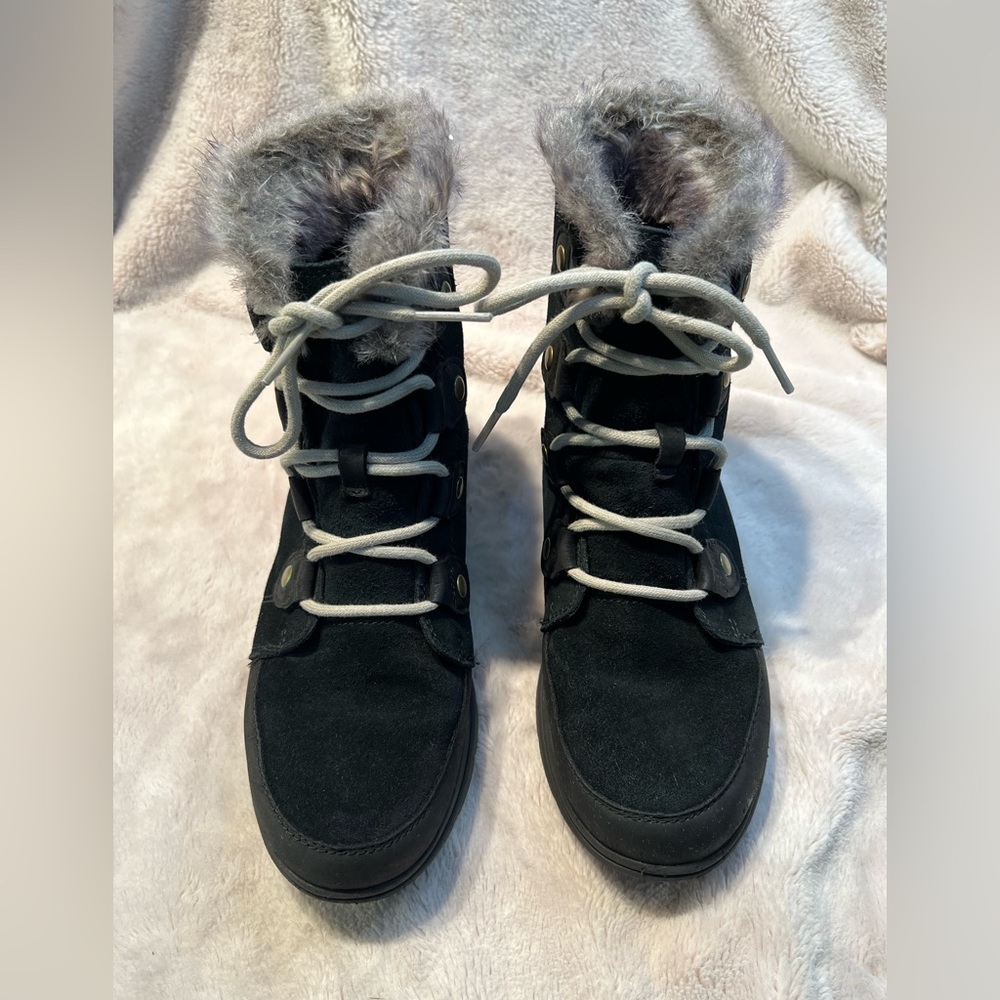 Sorel Boots Women Size 8.5 Joan The Explorer Black - Picture 2 of 5